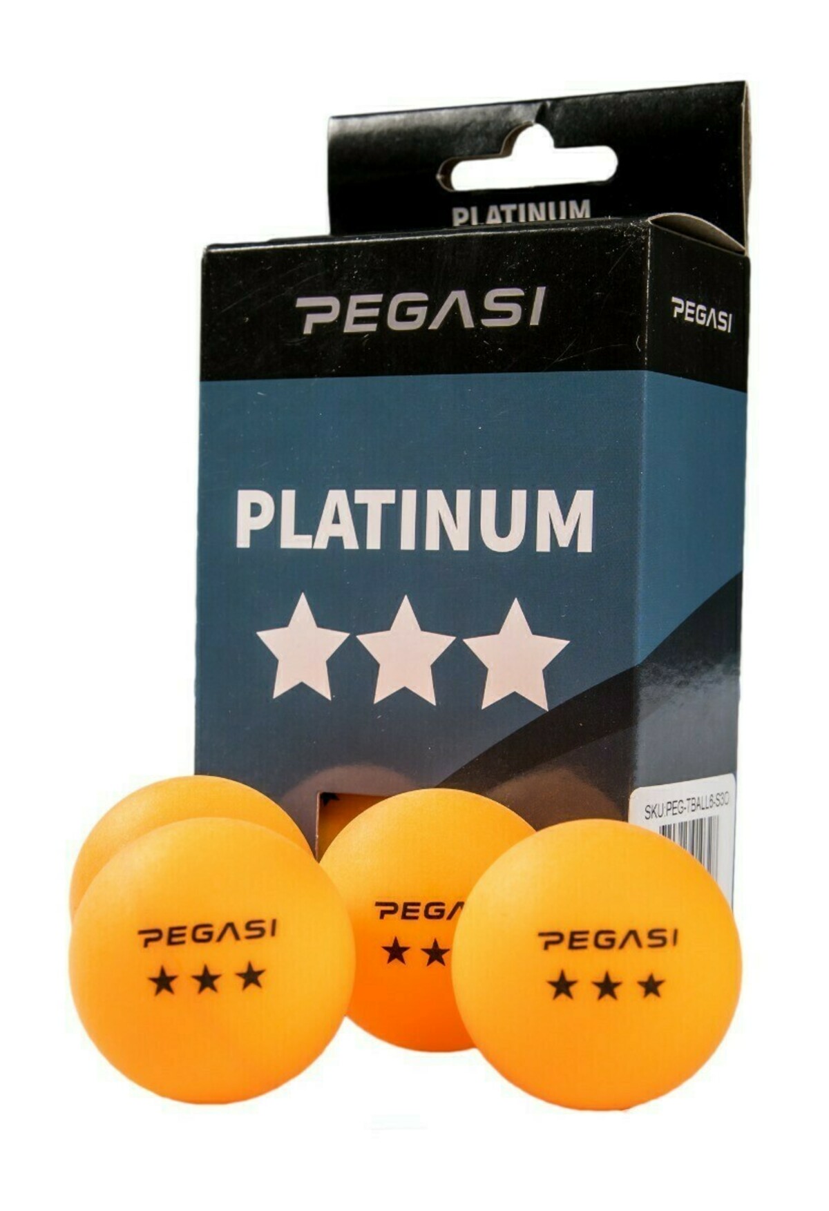 Pegasi 3 ster pingpong ballen 6st. Oranje