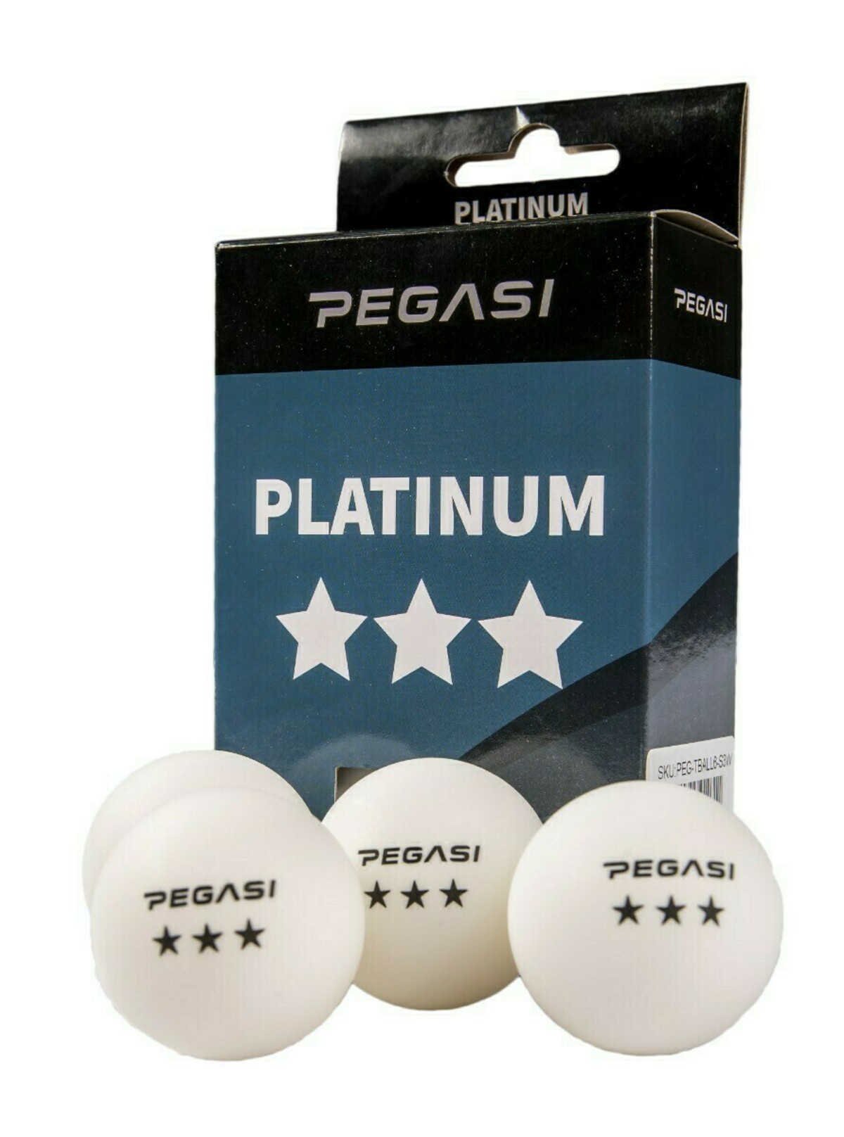 Pegasi 3 ster pingpong ballen 6st. Wit afbeelding