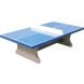 Betonnen tafeltennistafel rechte hoeken blauw 