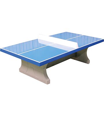 Betonnen tafeltennistafel rechte hoeken blauw 