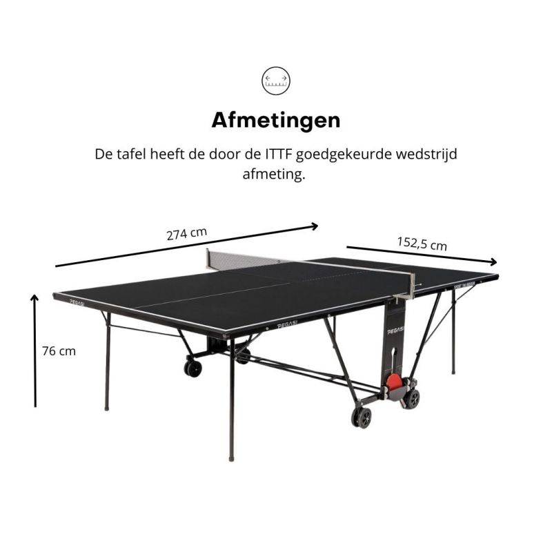 Ellende contrast Dor Tafeltennistafel Pegasi 700 Indoor Black