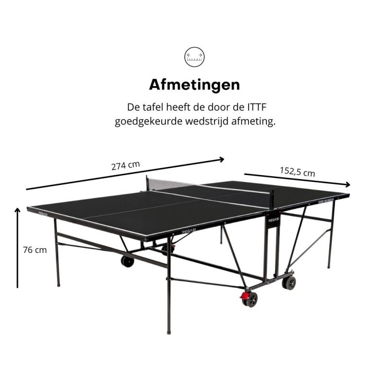 Portaal Jurassic Park Kiezen Tafeltennistafel Pegasi 500 Indoor Black